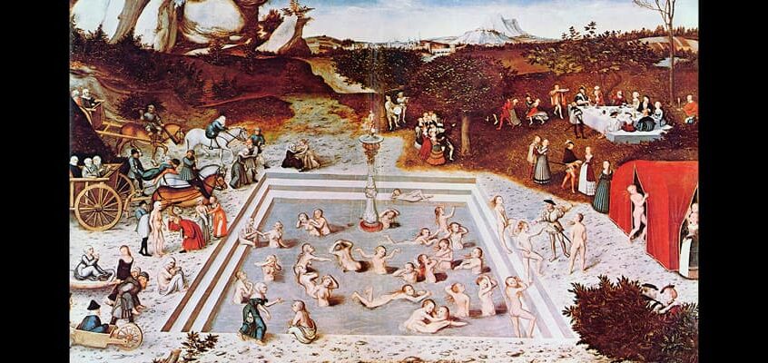 Obra 74. La fuente de eterna juventud. Obra que nos lleva a una época donde era importante el rejuvenecimiento de las damas.