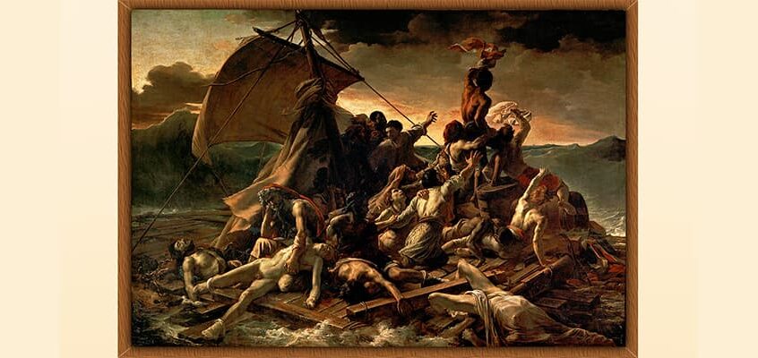 Obra 80. La lucha de los sobrevivientes de la fragata real Medusa, obra de Géricault.